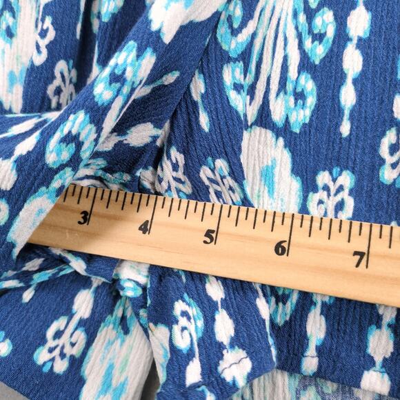 Lilly Pulitzer Elsa Romper Women's M Long Sleeve Indigo Get In Line Blue Beachy - Picture 7 of 10